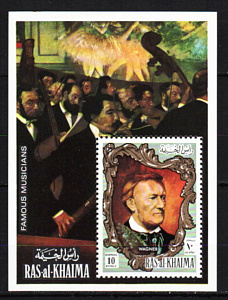 Рас Аль Хайма, 1971, Известные композиторы, Вагнер, блок Рас Аль Хайма, 1971, Известные композиторы, Вагнер, блок